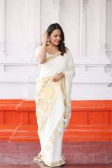 Anita in stunning white saree