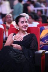 Anupama black saree elegance