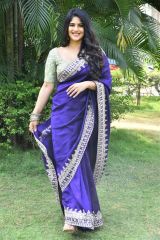 Megha Akash elegant  saree look