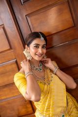 Pooja Hegde Yellow Saree 